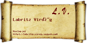 Labritz Virág névjegykártya